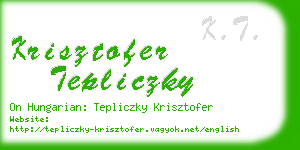 krisztofer tepliczky business card